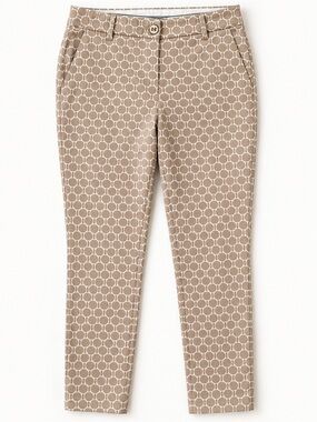 C. Wonder Taupe Ivory Geometric Print Slim Ankle Pants Size 2